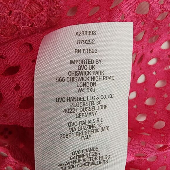 Denim & Co Shirt Womans Size 1X Pink Button Front Eyelet Long Sleeve A288398 - Picture 9 of 9